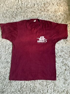 Vintage 80s Screen Stars Dooley’s Iowa City Maroon Graphic Tee Medium